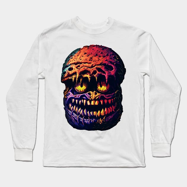 Alien Burger Monster Long Sleeve T-Shirt by AnAzArt